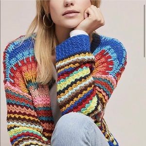 Anthropologie Moth Betty Knit Cardigan Sweater Med